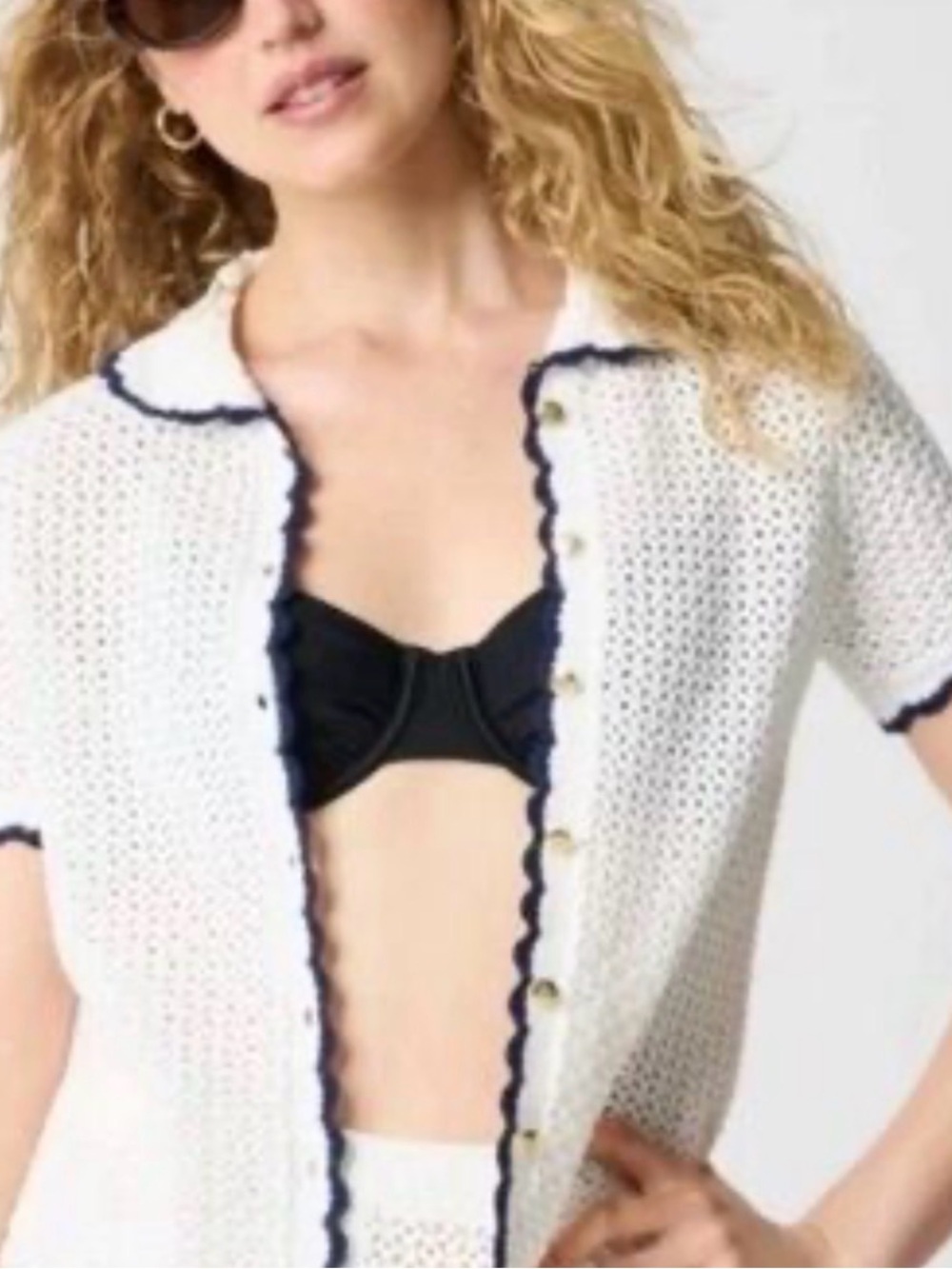 J. Crew White crochet cardigan